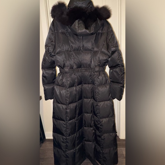 1 Madison Luxe Women's Down-Filled Coat with Front Vestee Black Size Large - Picture 9 of 13